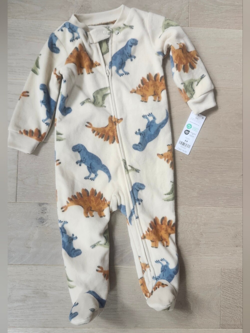 Carter's Dino Fleece Sleeper Pjs Baby Boy 9 Months
